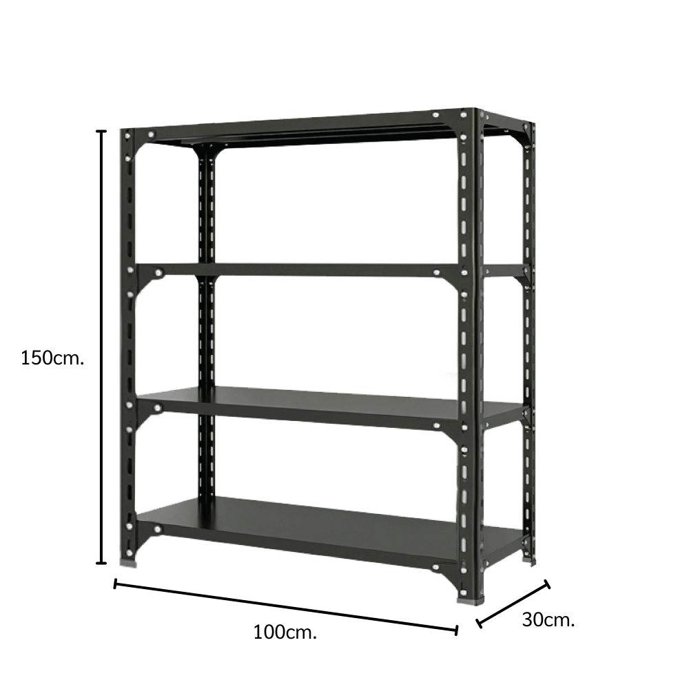 ชั้นวางของโล่ง 4 ชั้น ELIFE 150X100X30 สีดำ_1