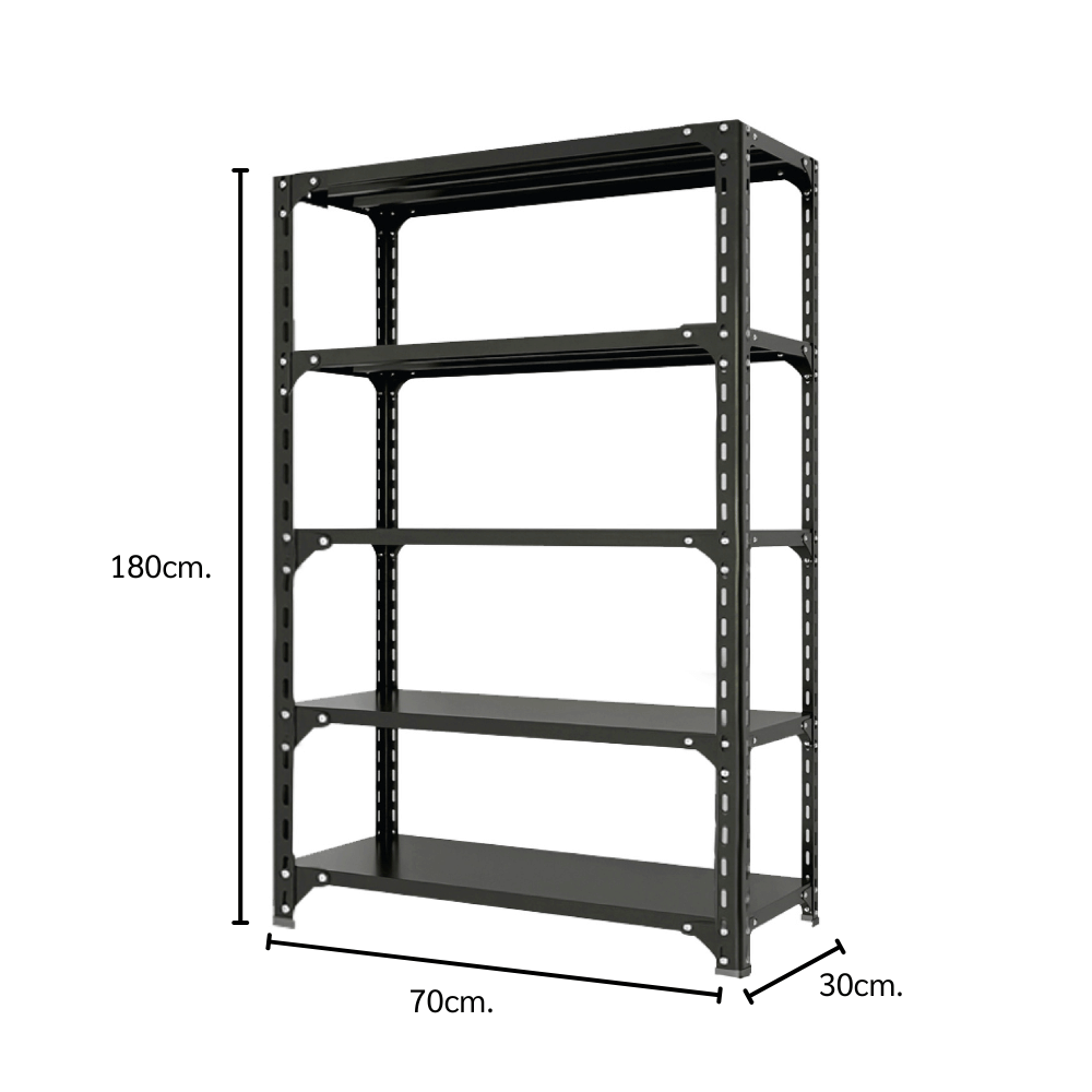 ชั้นวางของโล่ง 5 ชั้น ELIFE 180X70X30 สีดำ_1