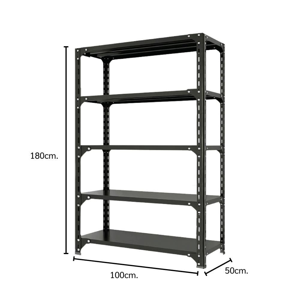 ชั้นวางของโล่ง 5 ชั้น ELIFE 180X100X50 สีดำ_1