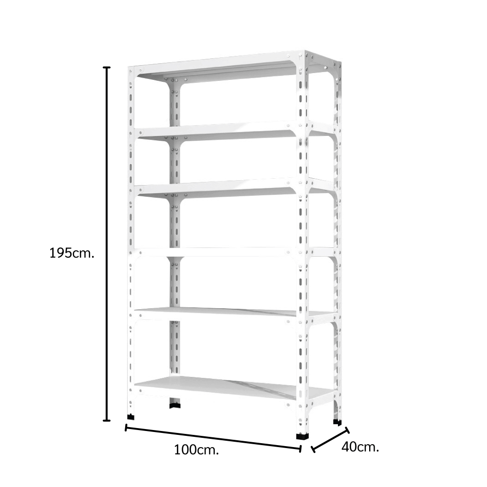 ชั้นวางของโล่ง 6 ชั้น ELIFE 195X100X40 สีขาว_1