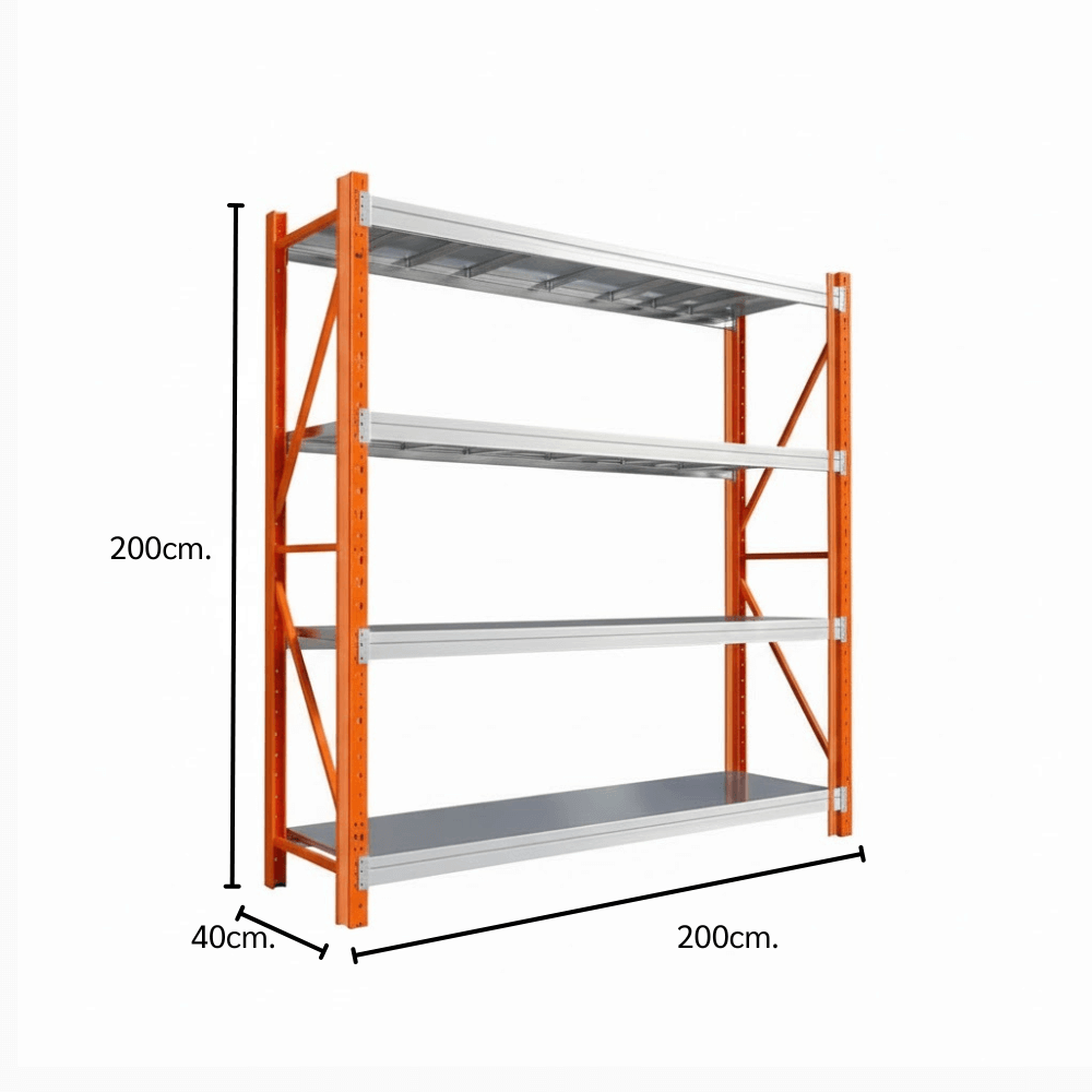 ชั้นวางของโล่ง 4 ชั้น ELIFE 200X200X40 ซม. สีส้ม/เทา_1