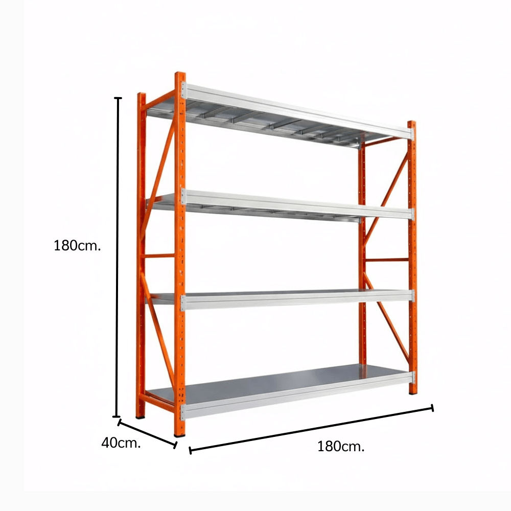 ชั้นวางของโล่ง 4 ชั้น ELIFE 180X180X40 ซม. สีส้ม/เทา_1