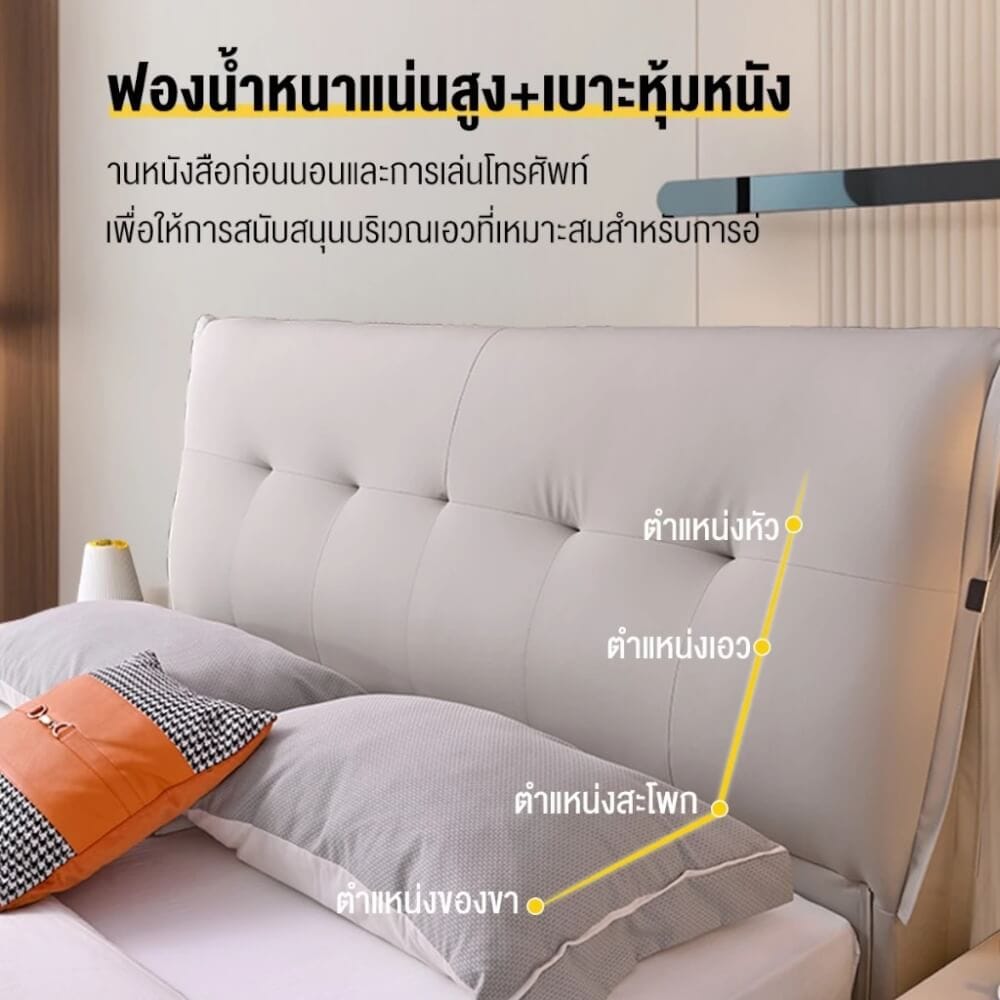 เตียง 6 ฟุต พร้อมตู้ข้างเตียงสองข้าง ELIFE รุ่น A65 สีเทา_2