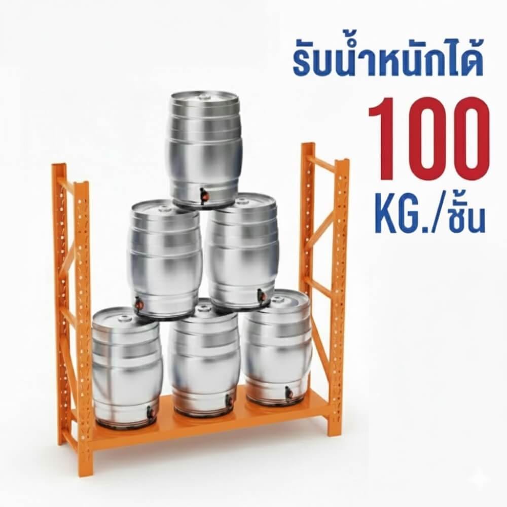 ชั้นวางของโล่ง 4 ชั้น ELIFE 180X180X40 ซม. สีส้ม/เทา_2
