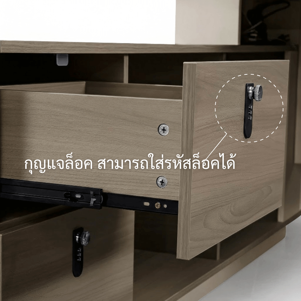 โต๊ะทำงาน ELIFE 220 ซม. ดีไซน์โมเดิร์น_3