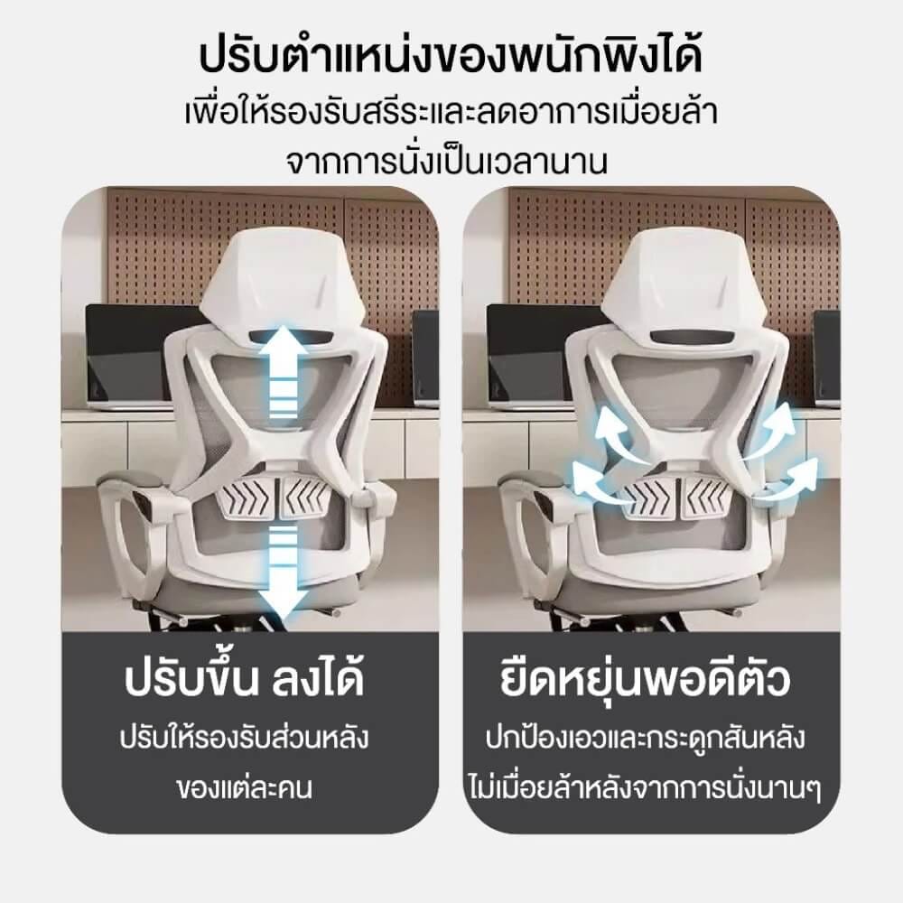 เก้าอี้เกมมิ่ง ELIFE GC-06 สีดำ ปรับเอนนอนและปรับขึ้นลงได้_4