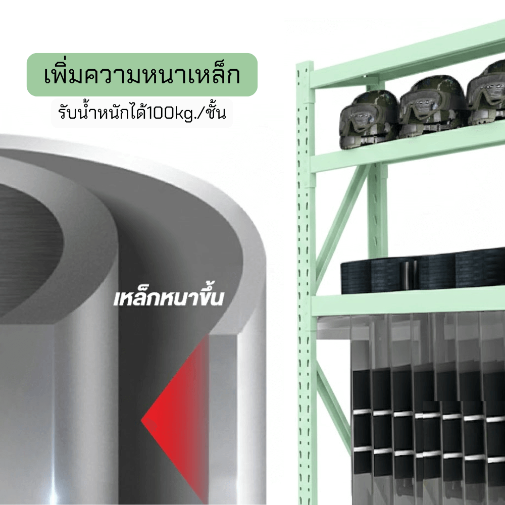 ชั้นวางของโล่ง 4 ชั้น ELIFE 180X180X40 ซม. สีเขียว_5