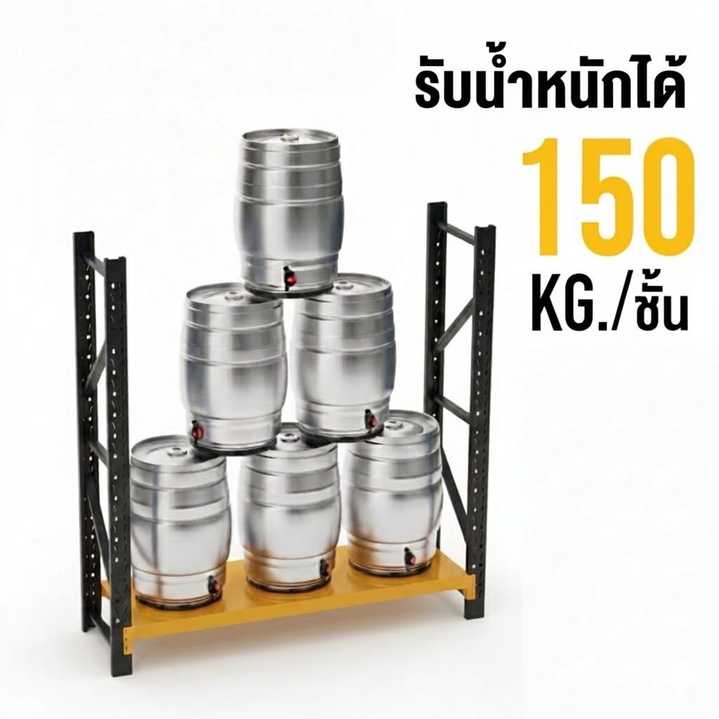 ชั้นวางของโล่ง 4 ชั้น ELIFE 200X200X40 ซม. สีเหลือง/ดำ_2