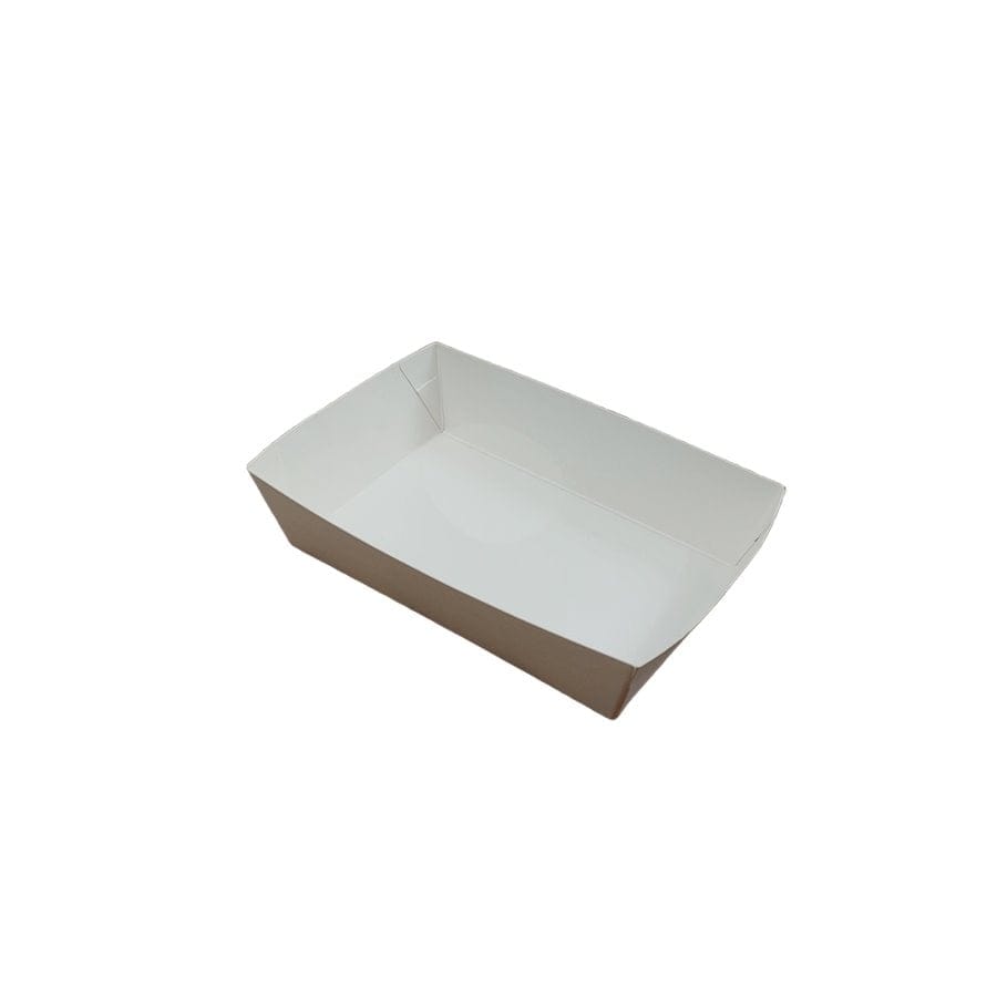 ถาดกระดาษเหลี่ยม เคลือบ PE SCP PACKING ขนาด 10X16X4 ซม. สีขาว (แพ็ก 50 ใบ)_1