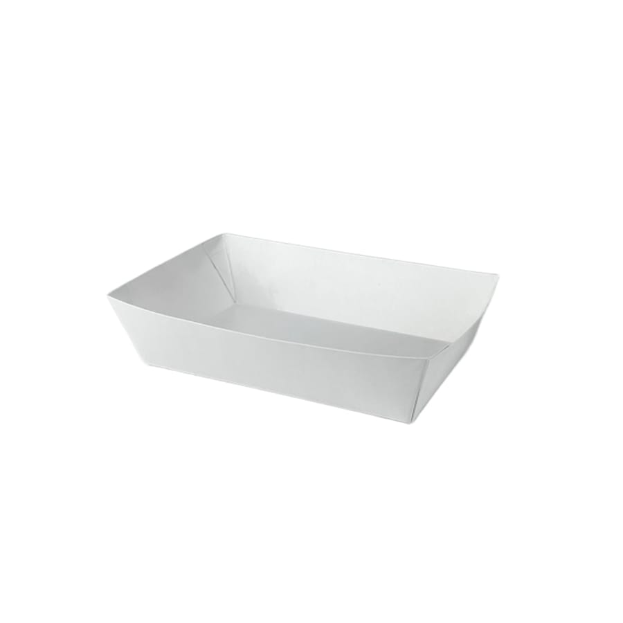 ถาดกระดาษเหลี่ยม เคลือบ PE SCP PACKING ขนาด 11X16.5X5 ซม. สีขาว (แพ็ก 50 ใบ)_1