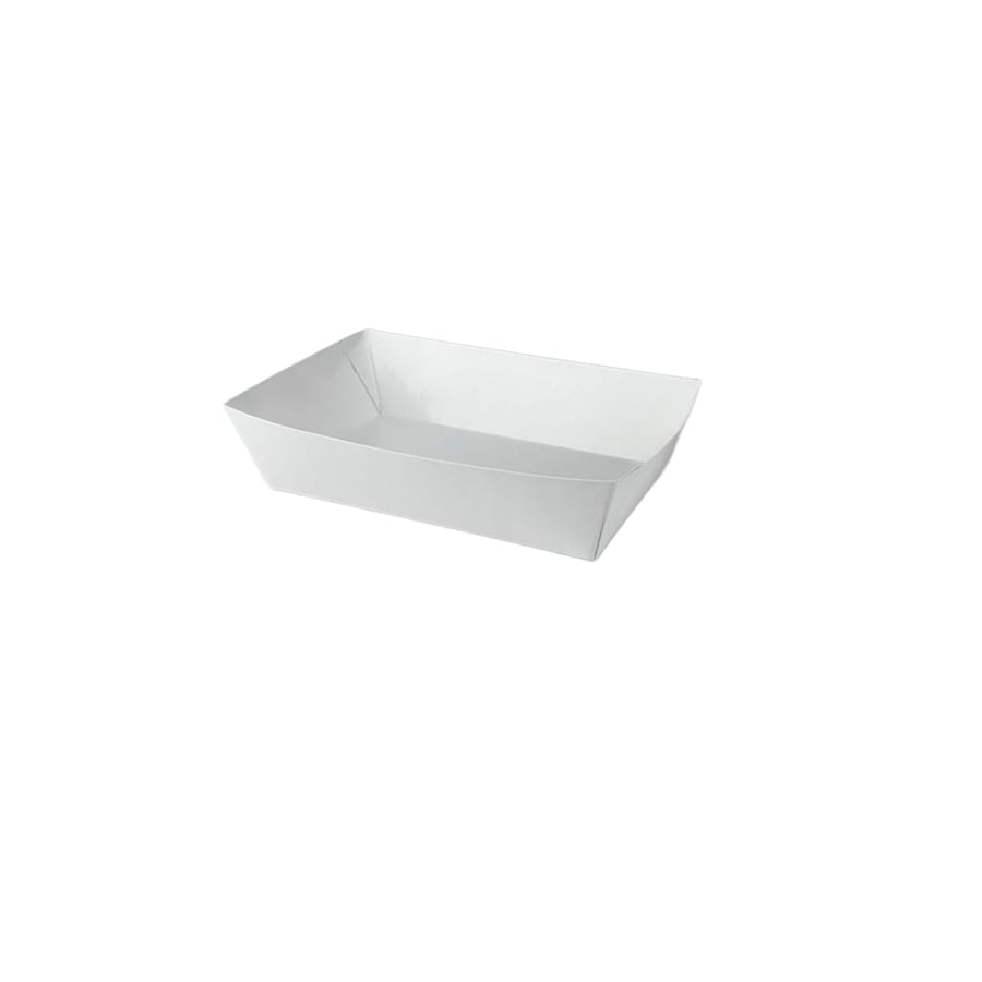 ถาดกระดาษเหลี่ยม เคลือบ PE SCP PACKING ขนาด 10X16X4 ซม. สีขาว (แพ็ก 50 ใบ)_1