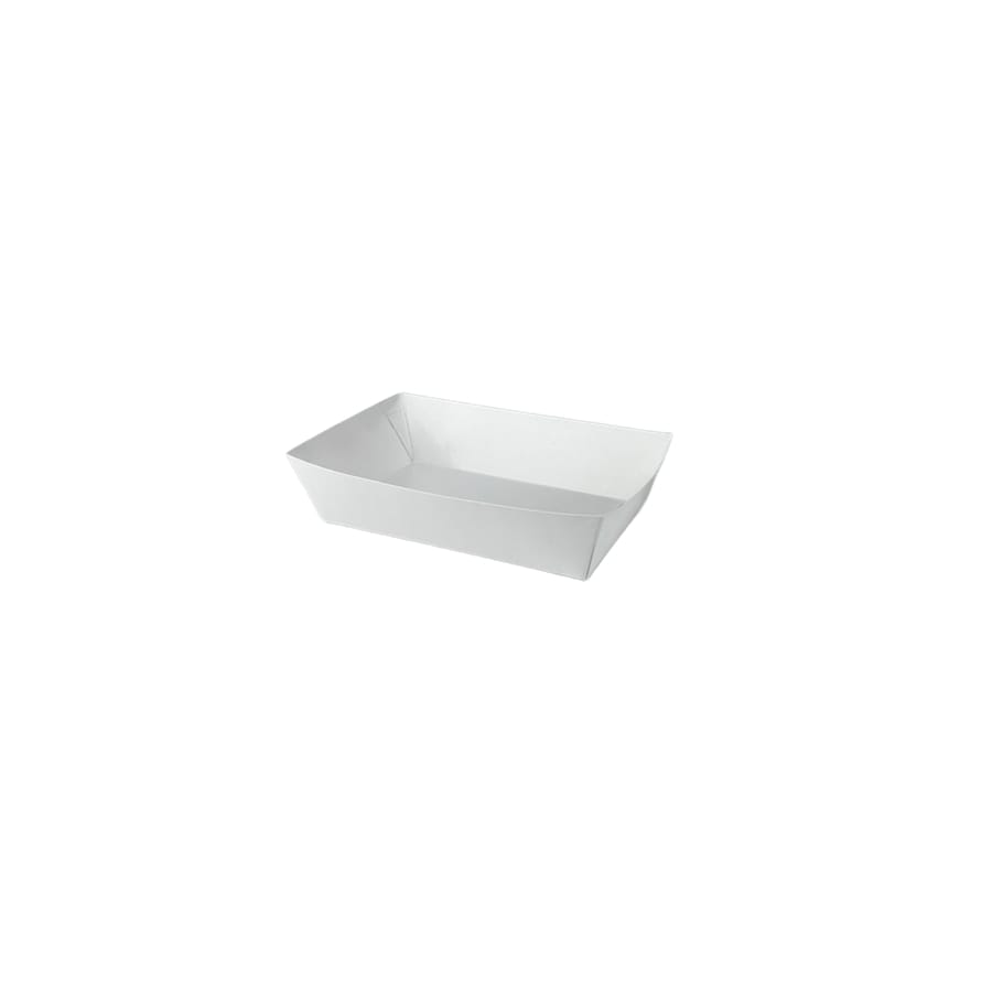 ถาดกระดาษเหลี่ยม เคลือบ PE SCP PACKING ขนาด 9X14X4 ซม. สีขาว (แพ็ก 50 ใบ)_1
