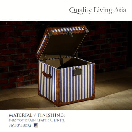 โต๊ะข้างเตียง Quality Living Asia สีน้ำเงินและขาว_2