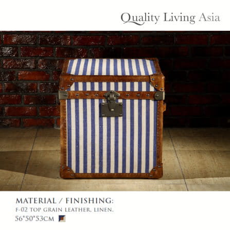 โต๊ะข้างเตียง Quality Living Asia สีน้ำเงินและขาว_1