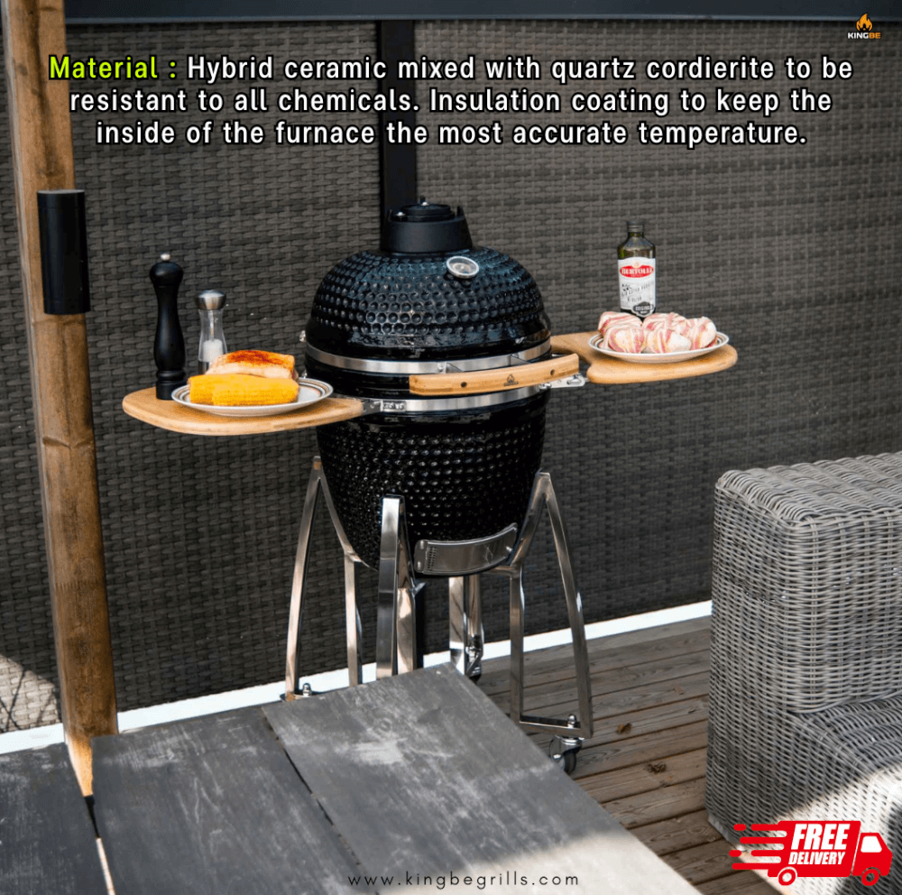 เตาถ่านบาร์บีคิว KINGBE KAMADO 18 นิ้ว สีดำ_2