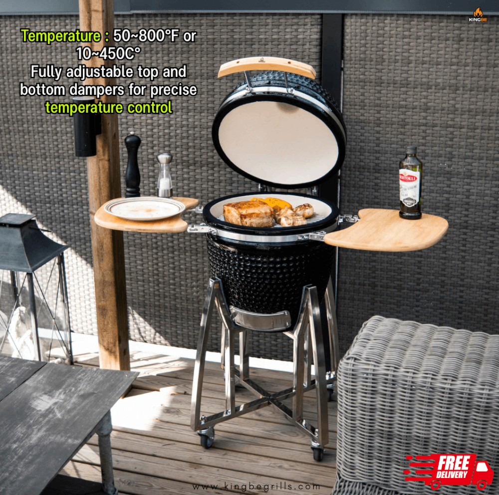 เตาถ่านบาร์บีคิว KINGBE KAMADO 18 นิ้ว สีดำ_4