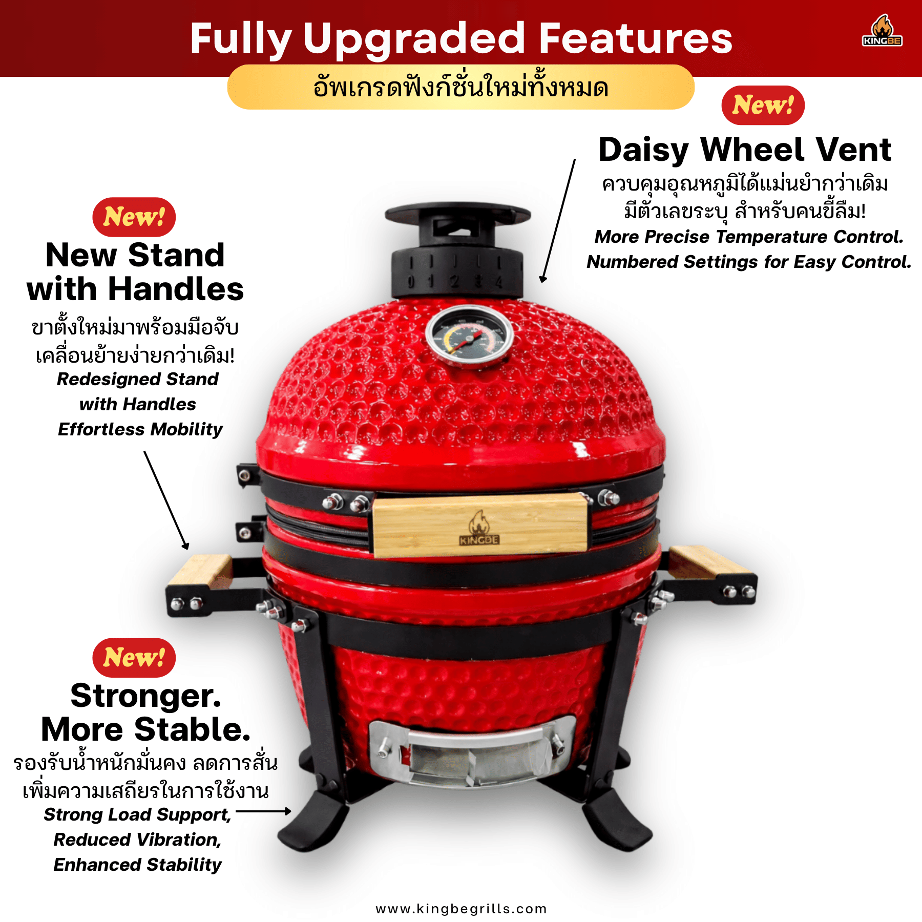 เตาถ่านบาร์บีคิว KINGBE KAMADO PRO13