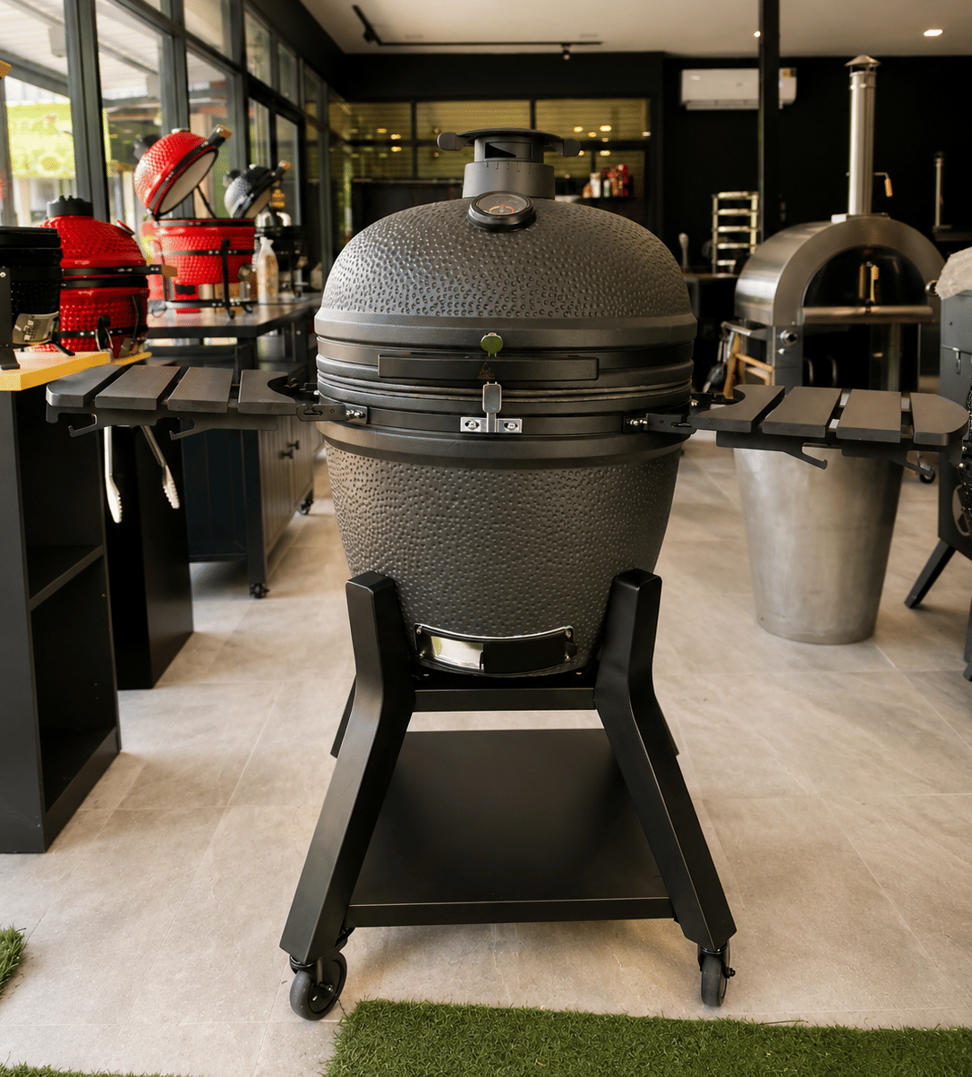 เตาถ่านบาร์บีคิว KINGBE KAMADO 23.5 นิ้ว รุ่น PITMASTER SERIES สีดำ_5