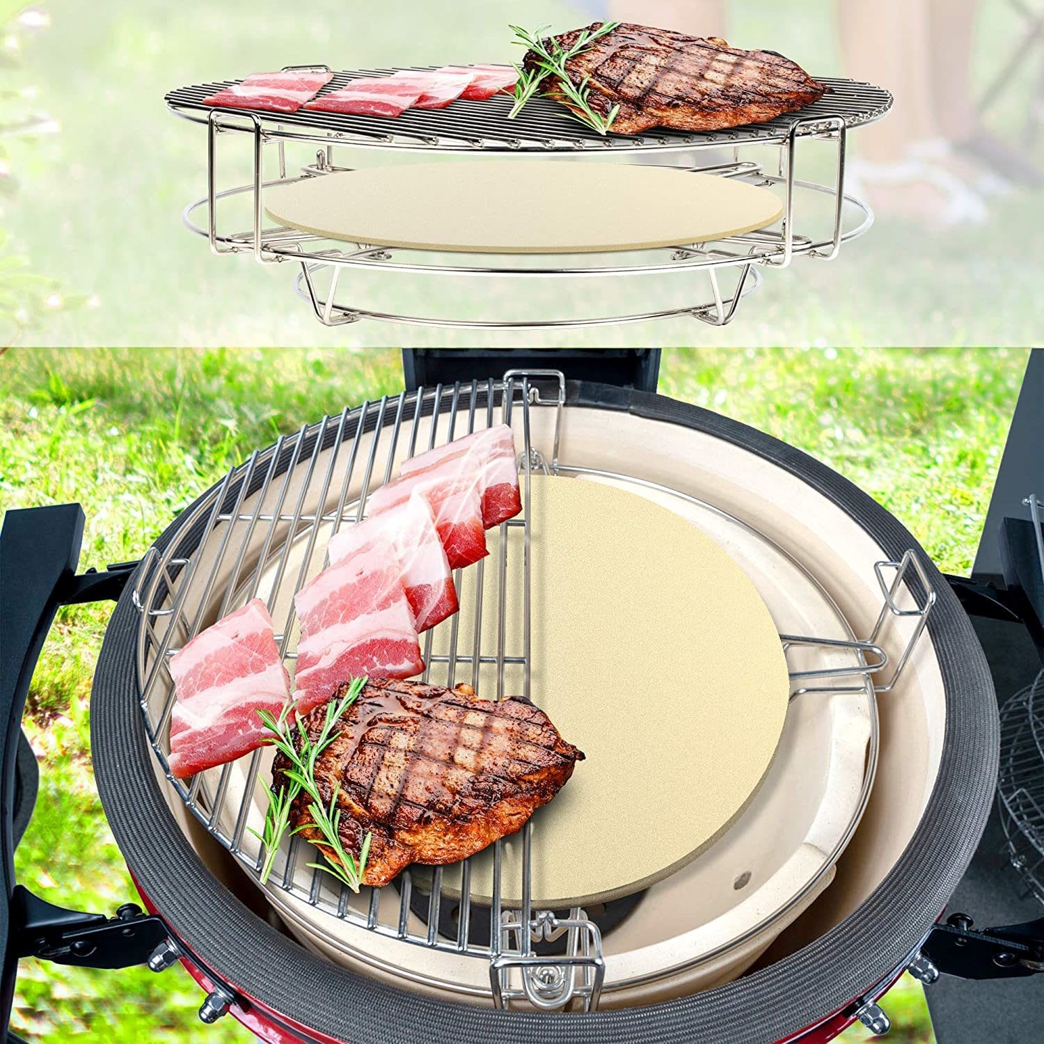 ชุดจัดโซนความร้อนและระดับย่าง KINGBE KAMADO 23.5นิ้ว_5