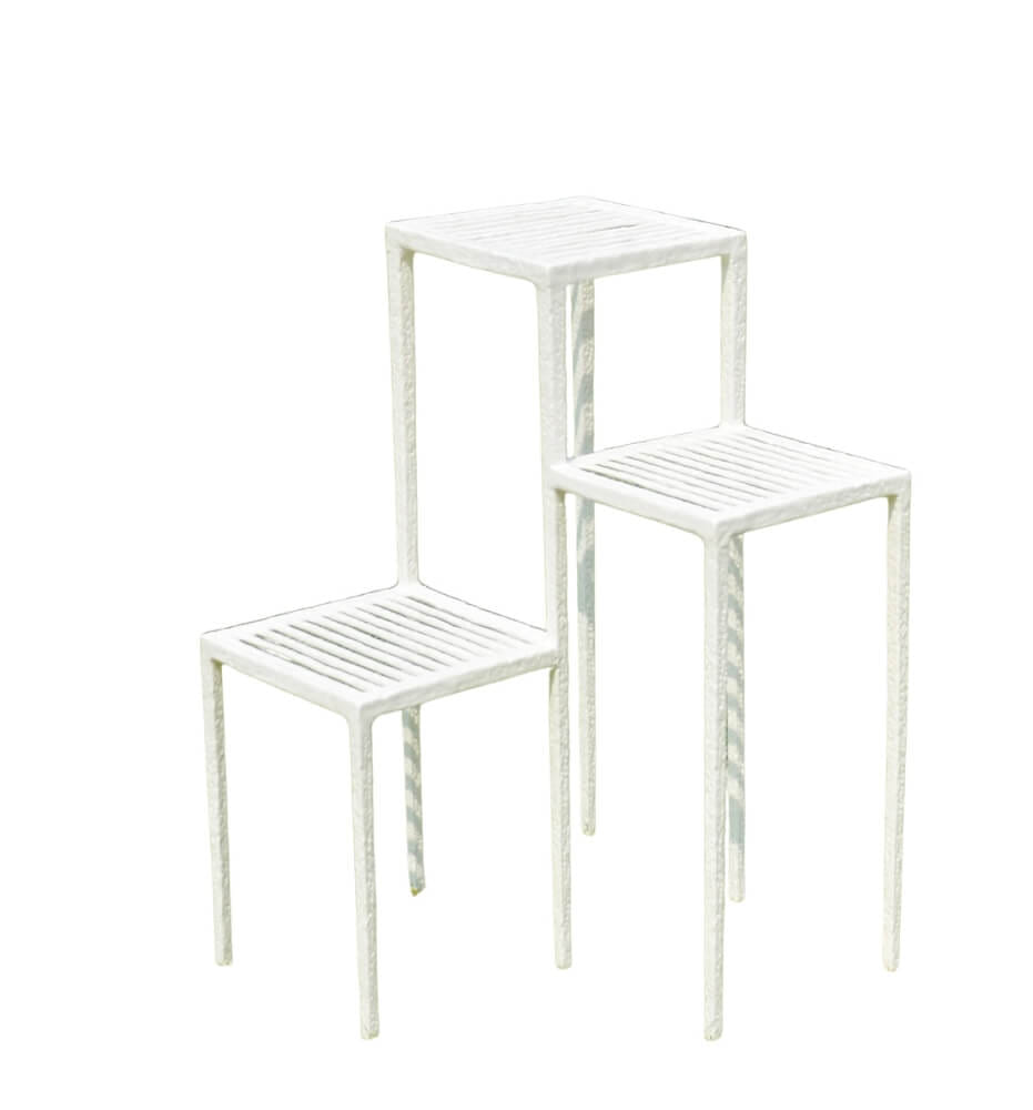 ชั้นวางกระถางชั้นต้นไม้ 3 ชั้น INGFAH PATIO & OUTDOOR FURNITURE รุ่น POTTER COLLECTION สีขาวงาช้าง_0