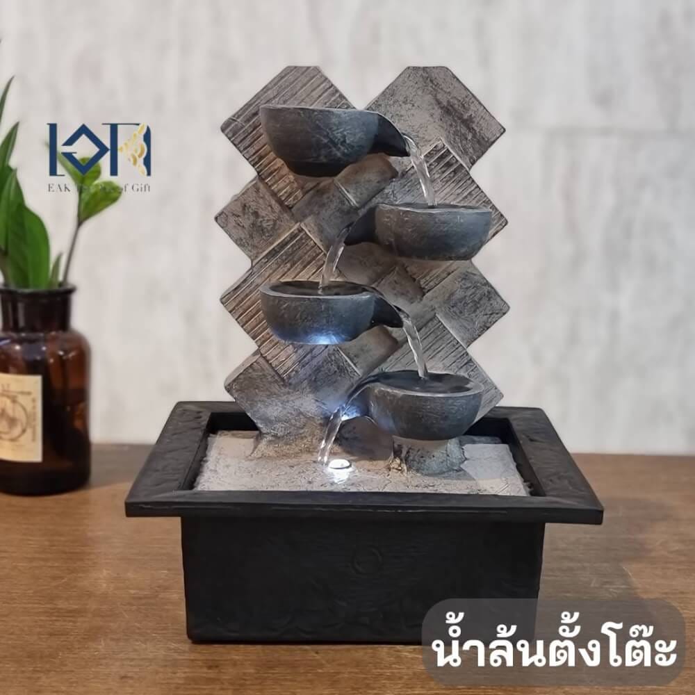 น้ำล้นตั้งโต๊ะเสริมฮวงจุ้ย EAKGIFT รุ่น200259 สไตล์คลาสสิกตกแต่งบ้าน