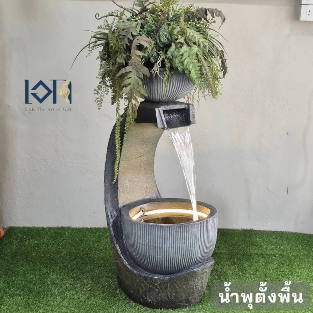 น้ำพุตั้งพื้นเสริมฮวงจุ้ย EAKGIFT รุ่นFF1012 สไตล์น้ำตก มีเสียงน้ำ