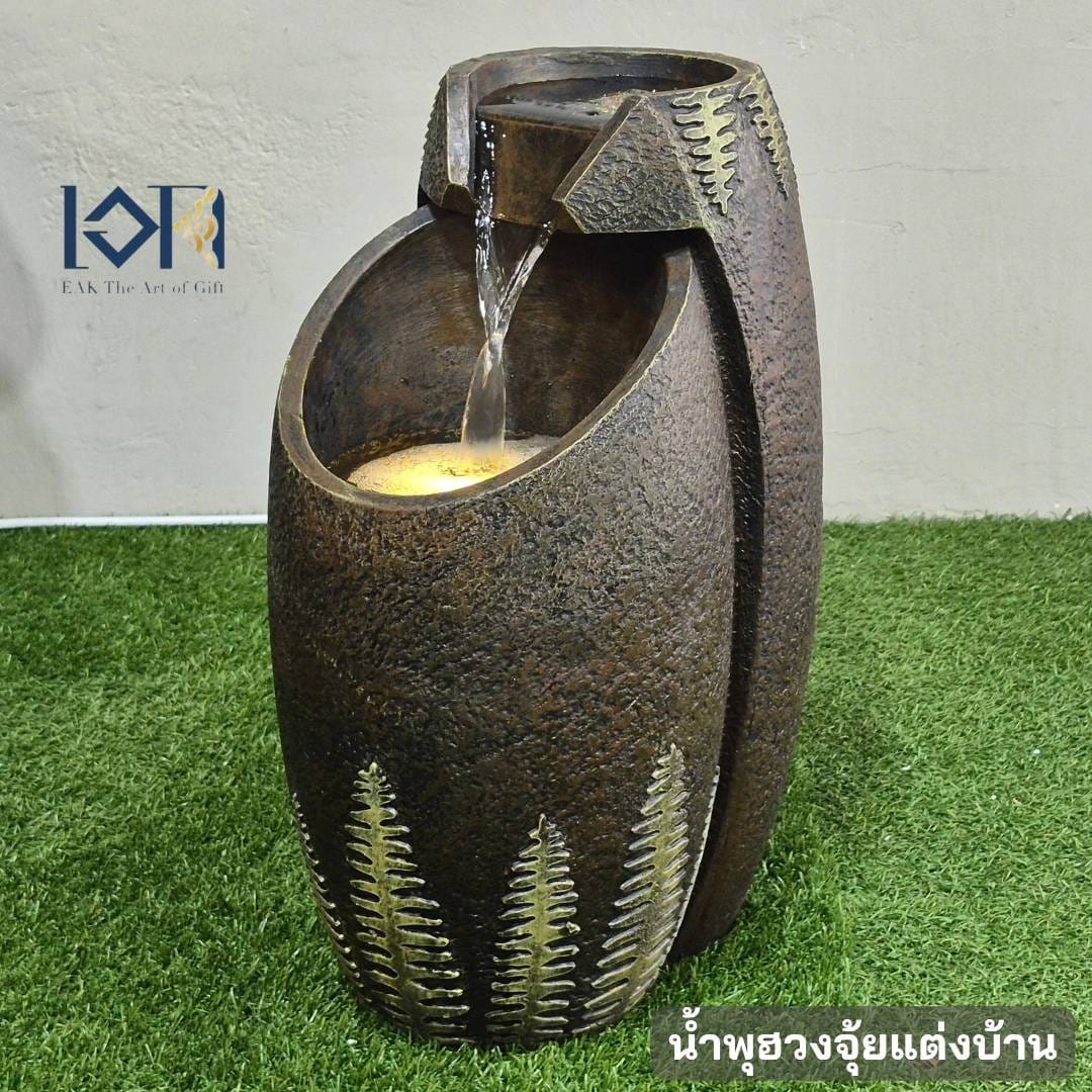 น้ำพุตั้งพื้นเสริสฮวงจุ้ย EAKGIFT รุ่น6679 ล็อตนี้ไม่มีเครื่องทำควัน อ่างน้ำตกตกแต่งบ้าน