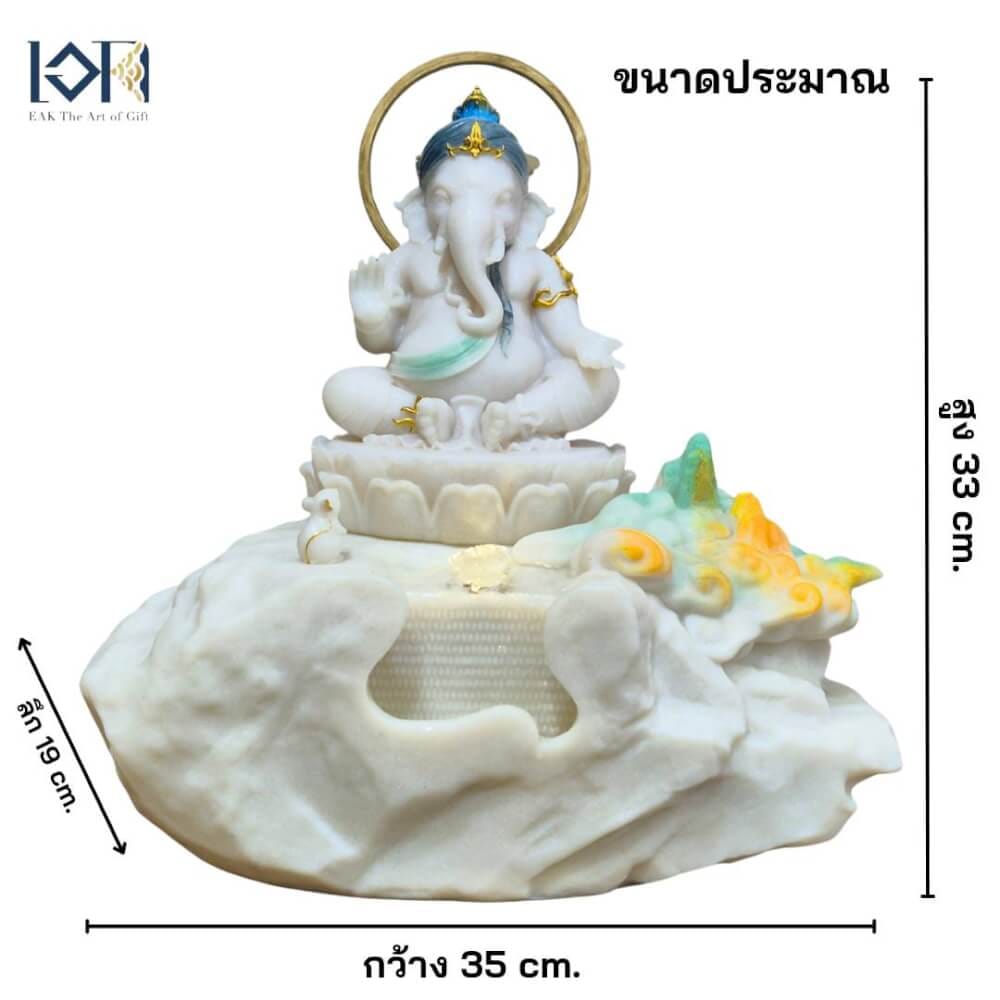 น้ำล้นตั้งโต๊ะ EAKGIFT รุ่นPM002W สไตล์โมเดิร์น น้ำพุพระพิฆเนศเสริมฮวงจุ้ย