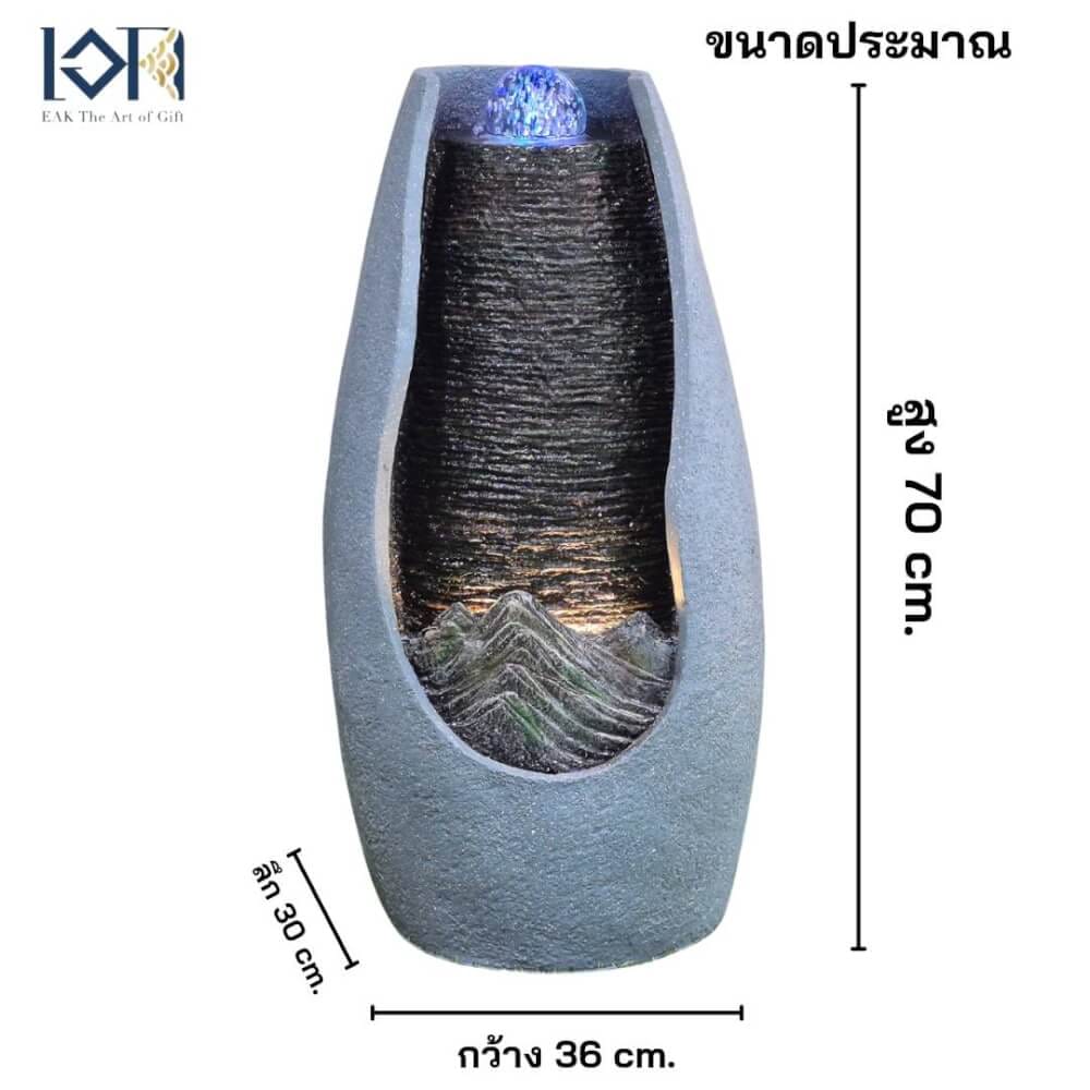 น้ำพุตั้งพื้น EAKGIFT รุ่น22045 สไตล์คลาสสิก ตกแต่งบ้านเสริมฮวงจุ้ย