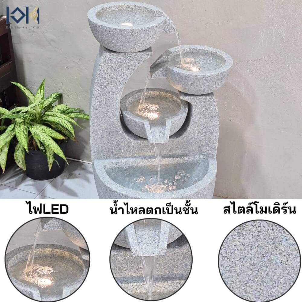 น้ำพุตั้งพื้นแต่งบ้าน EAKGIFT รุ่นGRANILITE MZ16275JA ขนาดใหญ่วางหน้าบ้านจัดสวน