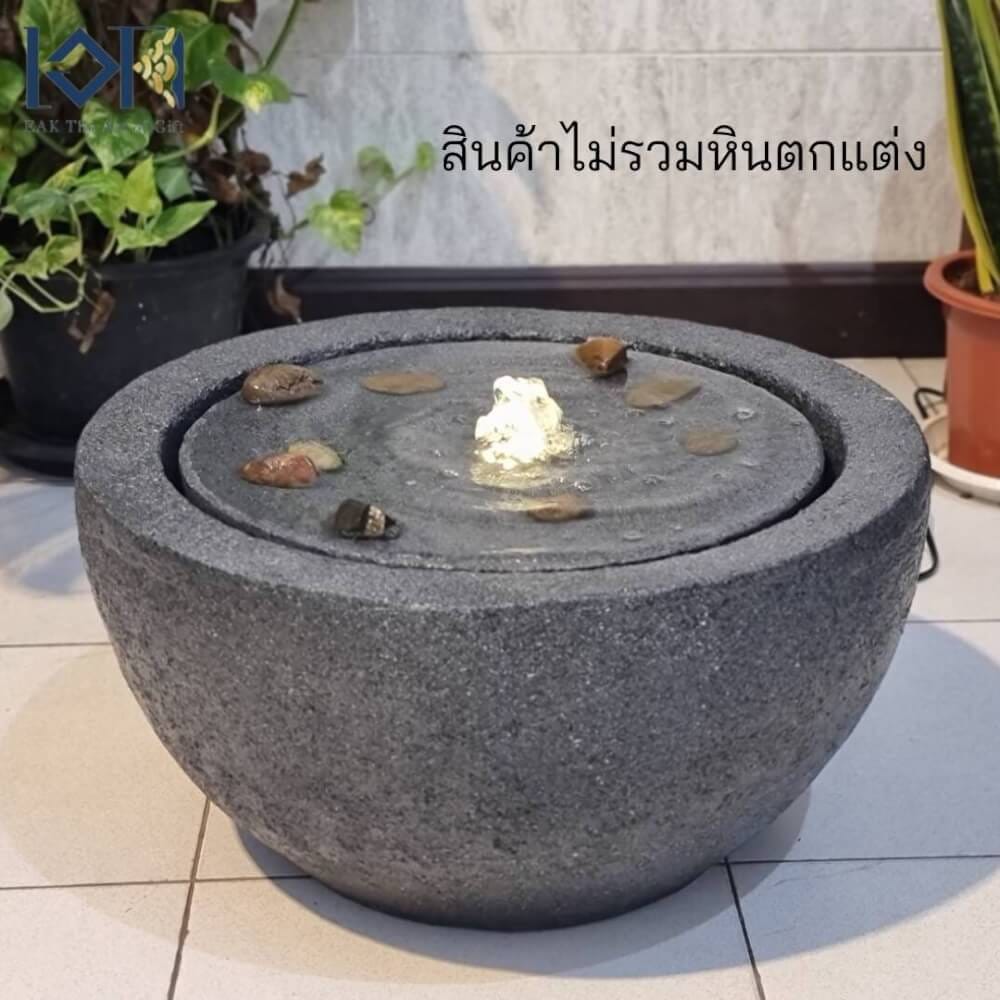 น้ำพุล้นตั้งพื้น EAKGIFT รุ่น2208สีเทาเข้ม สไตล์โมเดิร์นเสริมฮวงจุ้ย