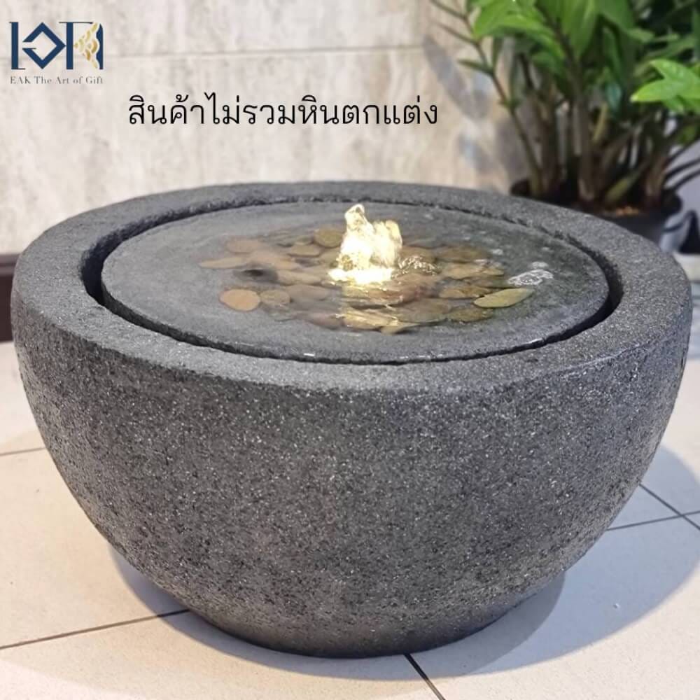 น้ำพุล้นตั้งพื้น EAKGIFT รุ่น2208สีเทาเข้ม สไตล์โมเดิร์นเสริมฮวงจุ้ย