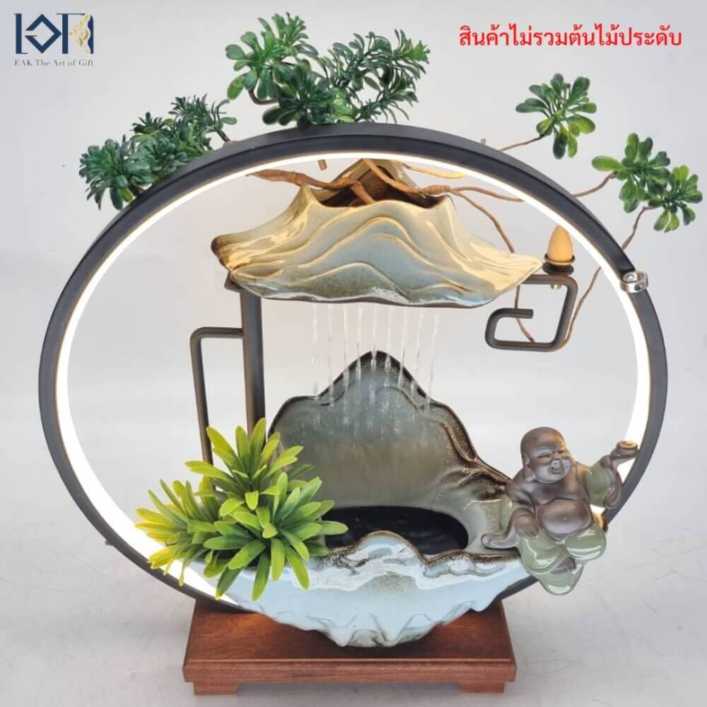 น้ำพุตั้งโต๊ะเสริมฮวงจุ้ย EAKGIFT รุ่นA000235 สไตล์โมเดิร์นทันสมัยวัสดุเซรามิกงานสวยหรู