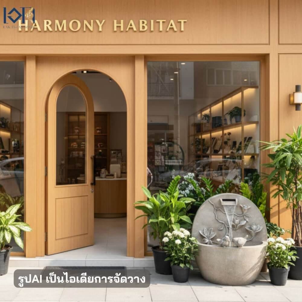 น้ำพุตั้งพื้นแต่งบ้าน EAKGIFT รุ่นMZ16424GA สไตล์สวยเรียบหรูเสริมฮวงจุ้ย