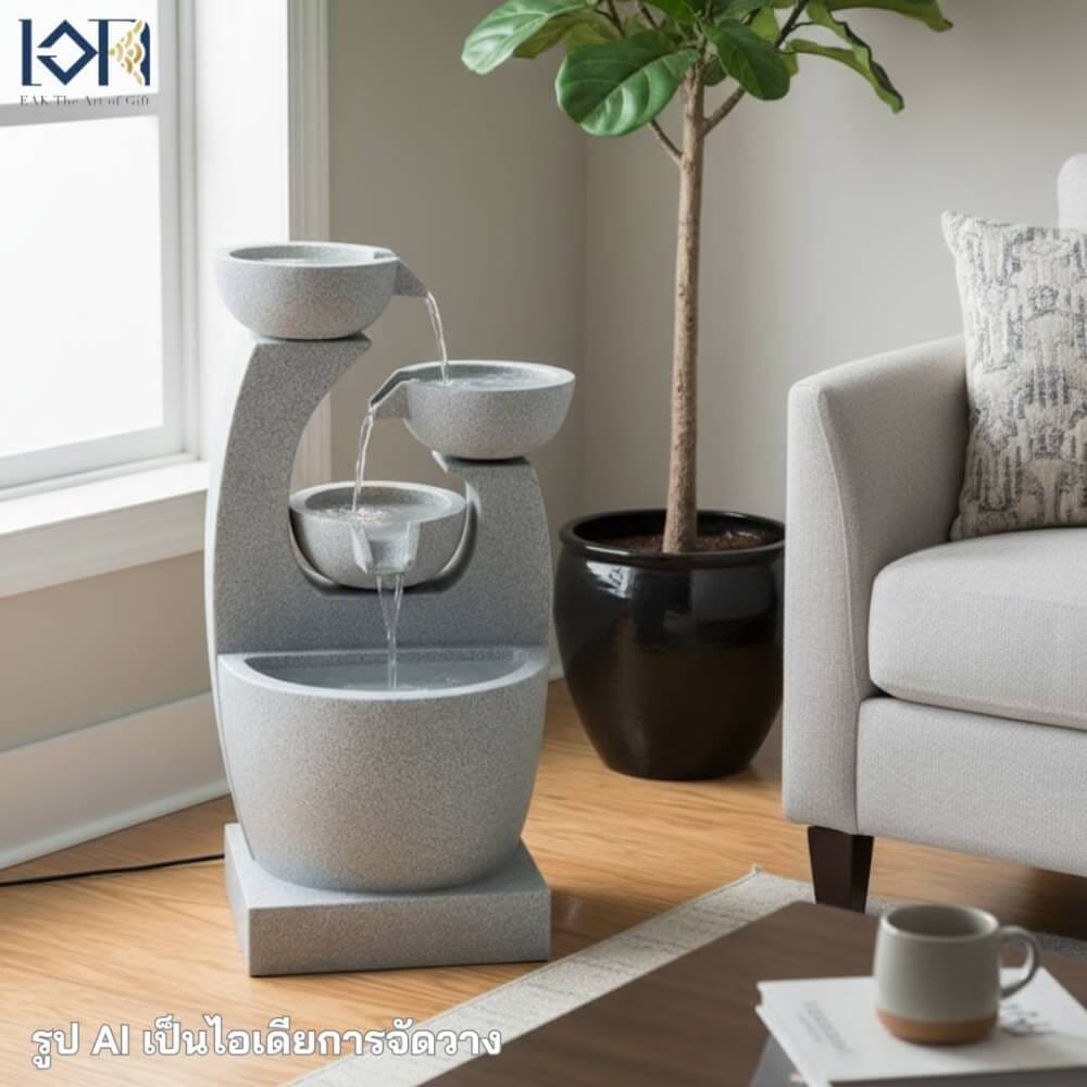 น้ำพุตั้งพื้นแต่งบ้าน EAKGIFT รุ่นGRANILITE MZ16275JA ขนาดใหญ่วางหน้าบ้านจัดสวน