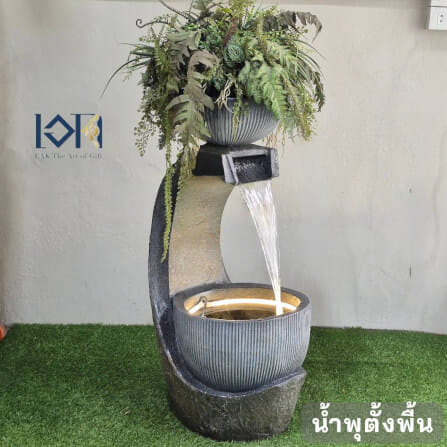 น้ำพุตั้งพื้นเสริมฮวงจุ้ย EAKGIFT รุ่นFF1012 สไตล์น้ำตก มีเสียงน้ำ_1
