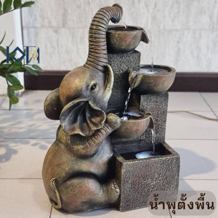 น้ำพุตั้งพื้น EAKGIFT รุ่น220176 สไตล์คลาสสิกรูปทรงช้างมหามงคล เสริมฮวงจุ้ย_1