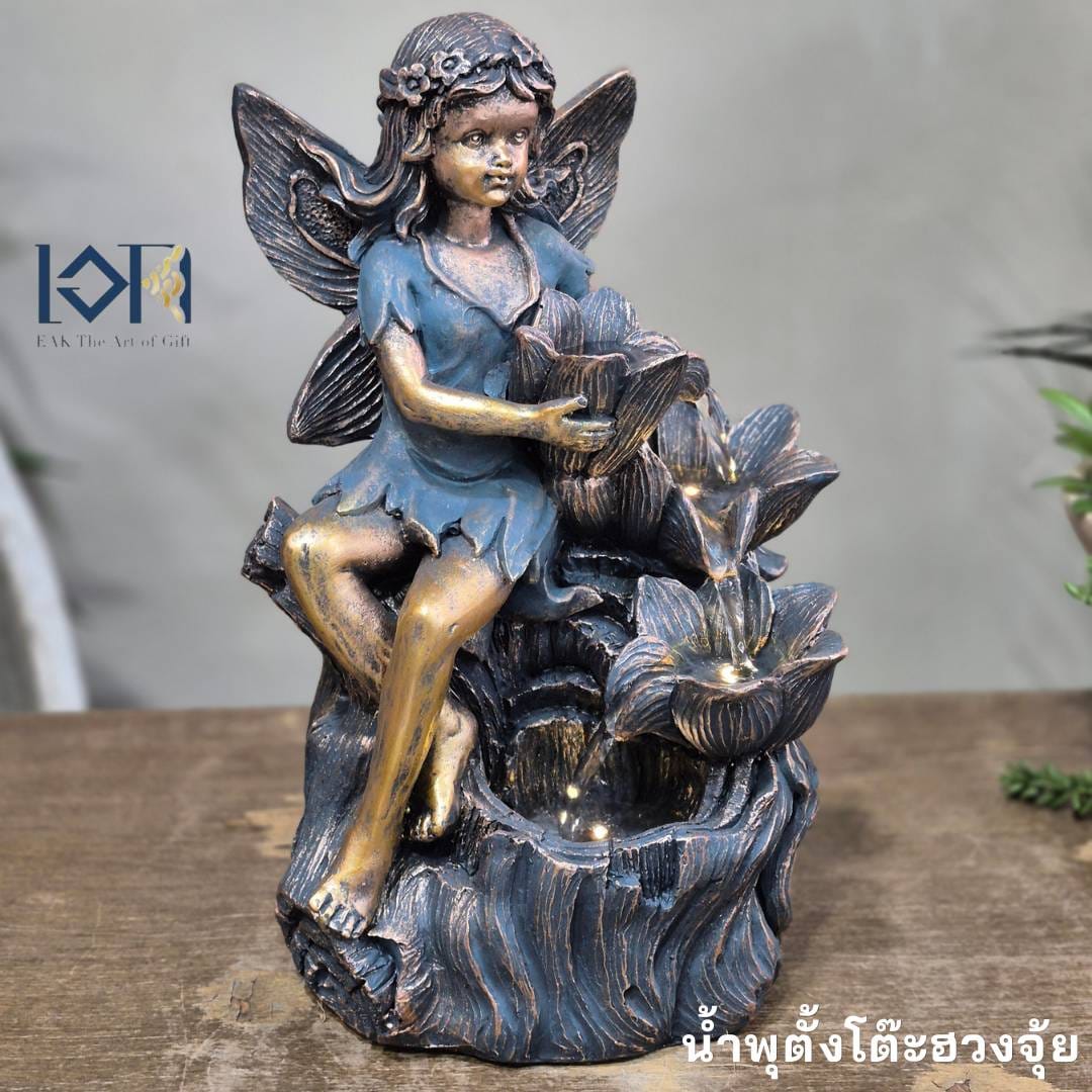 น้ำพุตั้งโต๊ะ EAKGIFT รุ่น29012B น้ำล้นตกแต่งบ้านเสริมฮวงจุ้ย สไตล์คลาสสิก_1