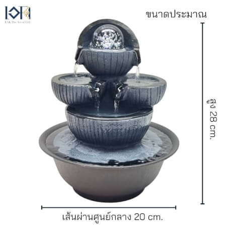 น้ำพุตั้งโต๊ะ EAKGIFT รุ่น8876 สไตล์คลาสสิก มีลูกแก้วหมุนเสริมฮวงจุ้ย_2