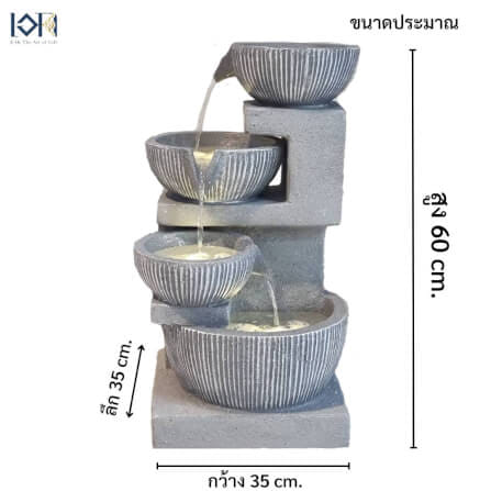 น้ำพุตั้งพื้นเสริมฮวงจุ้ย EAKGIFT รุ่น2020127 สไตล์ทันสมัย วัสดุไฟเบอร์เรซิ่นทนทาน_2