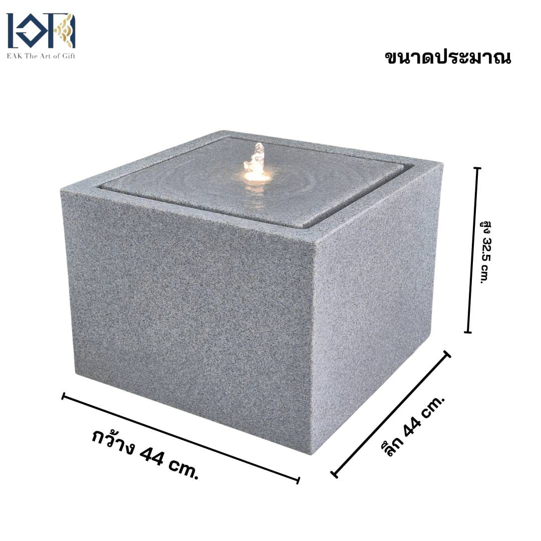 น้ำพุตั้งพื้นเสริมฮวงจุ้ย EAKGIFT รุ่นMZ16166JI อ่างน้ำล้นวางหน้าบ้าน วัสดุโพลิเอทิลีนน้ำหนักเบา ทนทาน_2