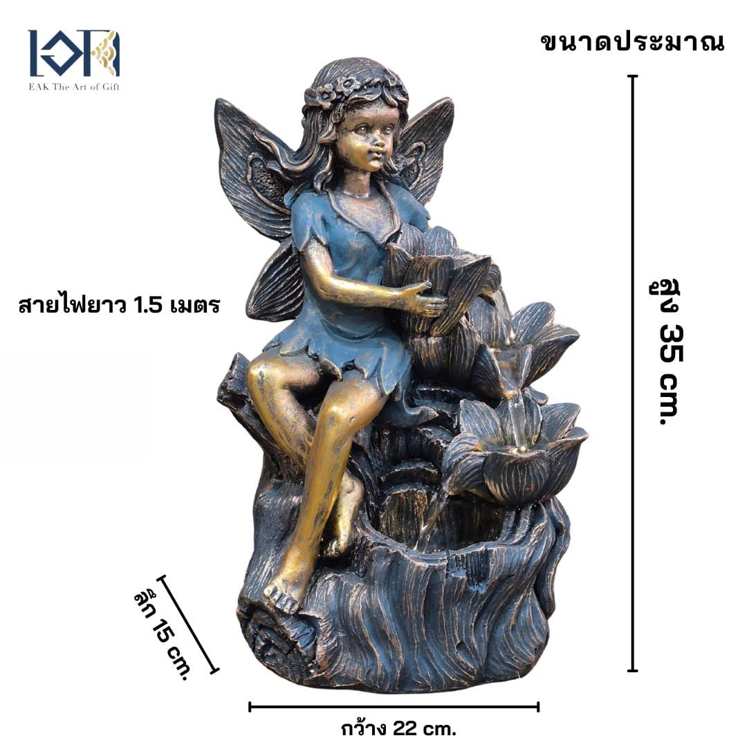 น้ำพุตั้งโต๊ะ EAKGIFT รุ่น29012B น้ำล้นตกแต่งบ้านเสริมฮวงจุ้ย สไตล์คลาสสิก_2