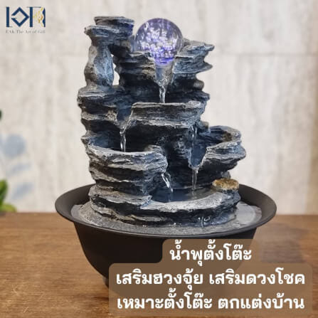 น้ำพุตั้งโต๊ะ EAKGIFT รุ่น22052 สไตล์คลาสสิก มีลูกแก้วหมุนเสริมฮวงจุ้ย_3