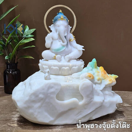 น้ำล้นตั้งโต๊ะ EAKGIFT รุ่นPM002W สไตล์โมเดิร์น น้ำพุพระพิฆเนศเสริมฮวงจุ้ย_3