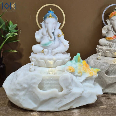 น้ำล้นตั้งโต๊ะ EAKGIFT รุ่นPM002W สไตล์โมเดิร์น น้ำพุพระพิฆเนศเสริมฮวงจุ้ย_4
