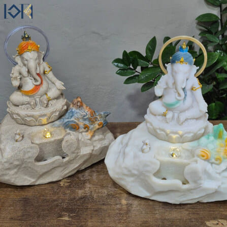 น้ำล้นตั้งโต๊ะ EAKGIFT รุ่นPM002W สไตล์โมเดิร์น น้ำพุพระพิฆเนศเสริมฮวงจุ้ย_6