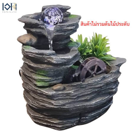 น้ำพุตั้งโต๊ะเสริมฮวงจุ้ย EAKGIFT รุ่น22062 สไตล์คลาสสิกมีกังหันวิดเงิน_7