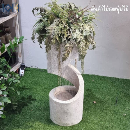 น้ำพุตั้งพื้นเสริมฮวงจุ้ย EAKGIFT รุ่นMZ14005GD สไตล์โมเดิร์นสีขาวเลียนแบบหินทราย_7