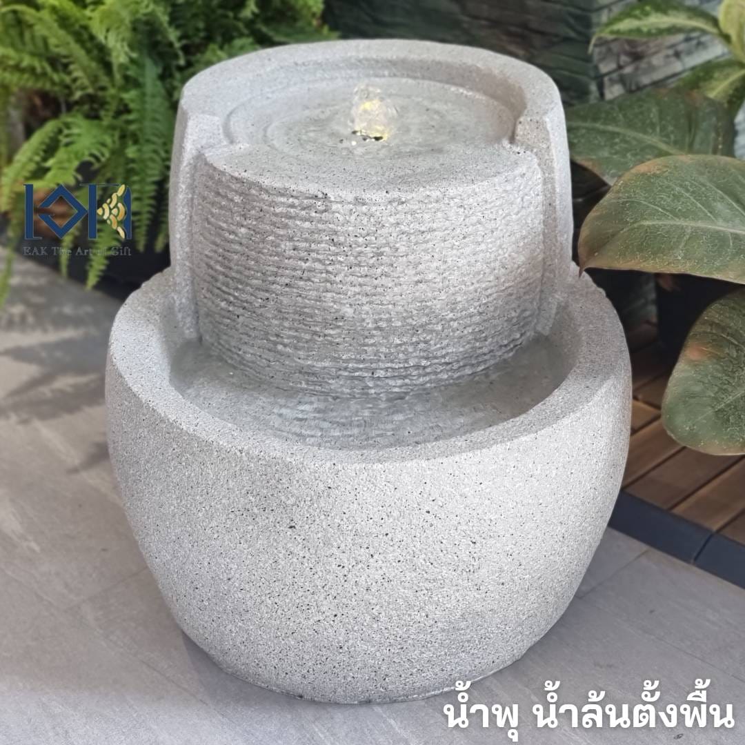 น้ำล้นตั้งพื้นเสริมฮวงจุ้ย EAKGIFT รุ่น2217 สีขาวดีไซน์โมเดิร์นทันสมัย วัสดุไฟเบอร์เรซิ่นทน_1