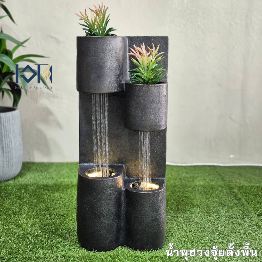 น้ำพุตั้งพื้น EAKGIFT รุ่นRJ2503222 บ่อน้ำตกจำลองวางหน้าบ้านจัดสวน เสริมฮวงจุ้ย_1